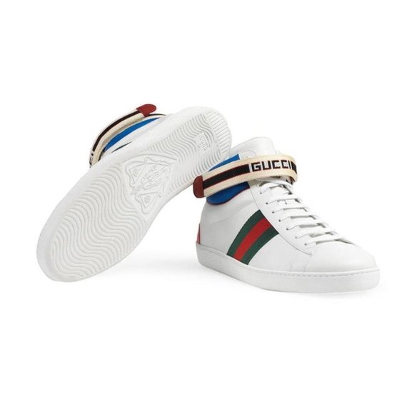🥳💕HOST PIC💕🥳 Gucci Stripe Ace High- Top Sneakers NEW IN BOX - Picture 2 of 10